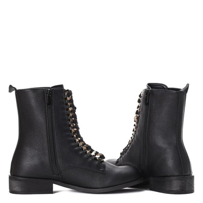 Czarne, wysokie workery Emma- Obuwie