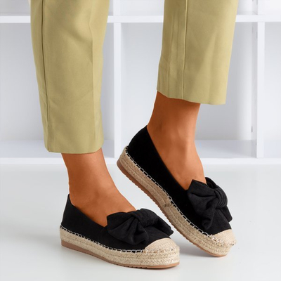 Černé espadrily na platformě s lukem Giti - Footwear 1