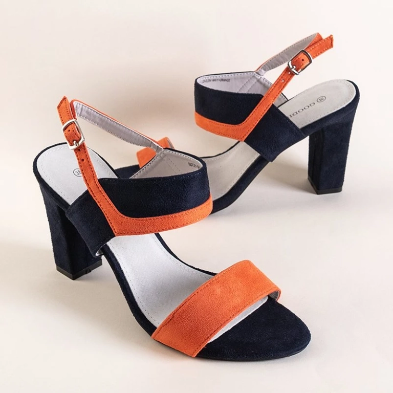 OUTLET Dámske sandále námorníckej modrej a oranžovej farby od značky Tiffan - Footwear