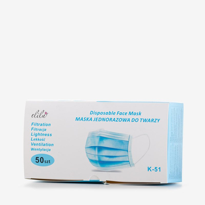 Biela 3-vrstvová ochranná maska na tvár 50 ks - Masky