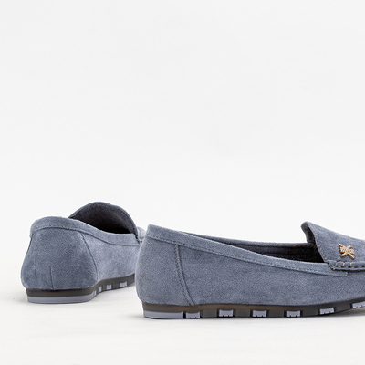 Dámske svetlomodré mokasíny so zlatým doplnkom Skuizo - Obuv