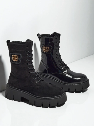 Royalfashion Ženski gležnarji v stilu delavskih škornjev Milloze