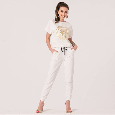 Dámska biela športová súprava - Oblečenie