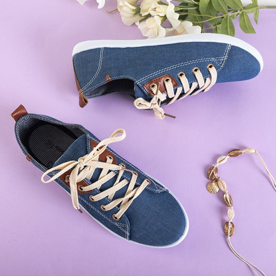 OUTLET Dámske modré šnurovacie tenisky značky Sindri - Footwear