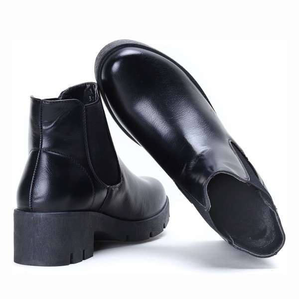 Czarne botki na grubym obcasie Makenzie - Obuwie