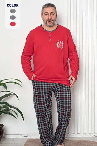 Royalfashion Pánske pyžamo v červenej farbe