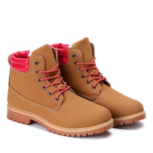 Brązowo-czerwone trapery Juliette - Obuwie