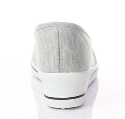 Szare trampki na koturnie - Obuwie