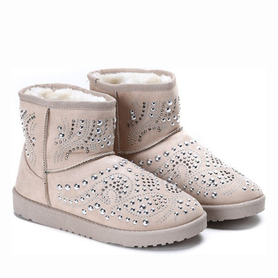 Beżowe mukluki z dżetami Elliot- Obuwie