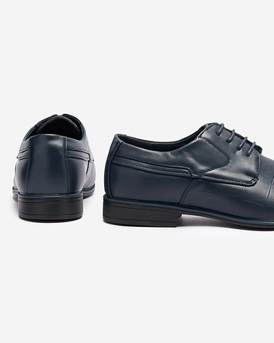 Elegantné pánske poltopánky Elfobs v námorníckej modrej farbe - Obuv