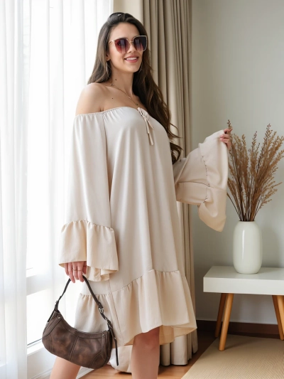 Royalfashion Dámske šaty a'la španielsky štýl s volánmi vo veľkosti oversized