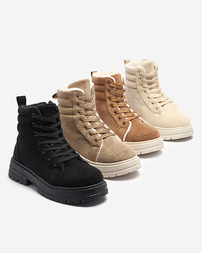 Dámske zateplené traperky hnedej farby Tivica - Obuv