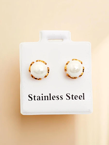 Royalfashion Dámske kruhové náušnice s perlami