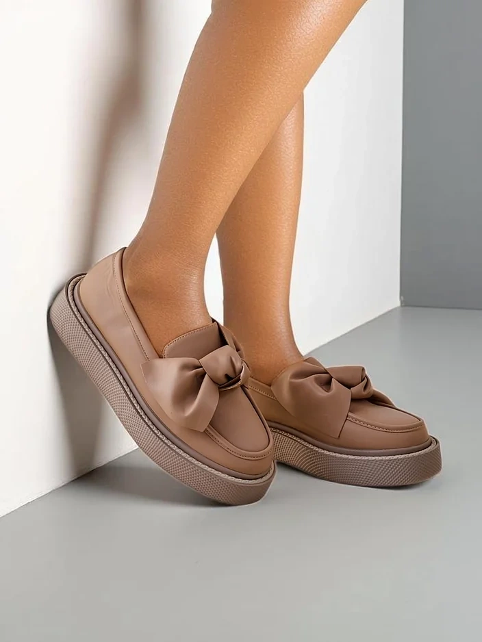 Royalfashion Elegantné dámske mokasíny s mašľou Ortto