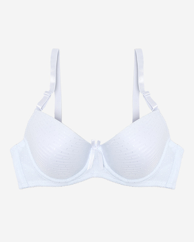 Dámska biela vzorovaná push-up podprsenka - Spodná bielizeň