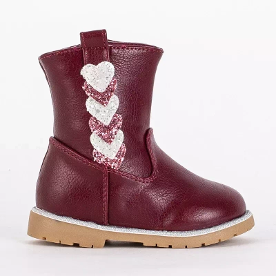 Dievčenské čižmy bordovej farby s ozdobným zvrškom Nokimi-Shoes