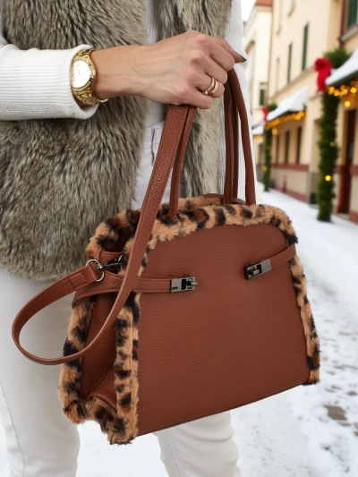 Majhna ženska torbica iz eko usnja s panterjevim vzorcem Panthory