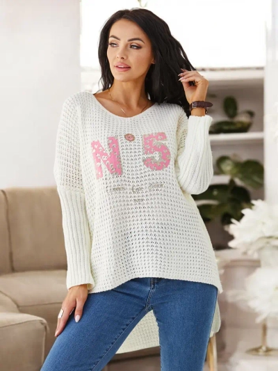 Royalfashion Akrylový pletený sveter pre ženy s nápismi