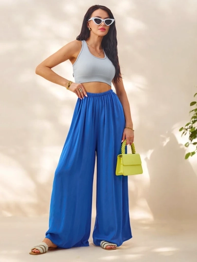 Royalfashion Dámske rovné nohavice z viskózy