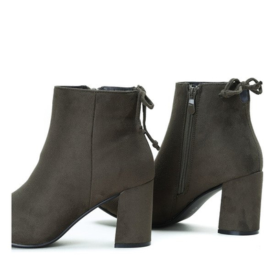 Zielone botki na słupku Only One - Obuwie