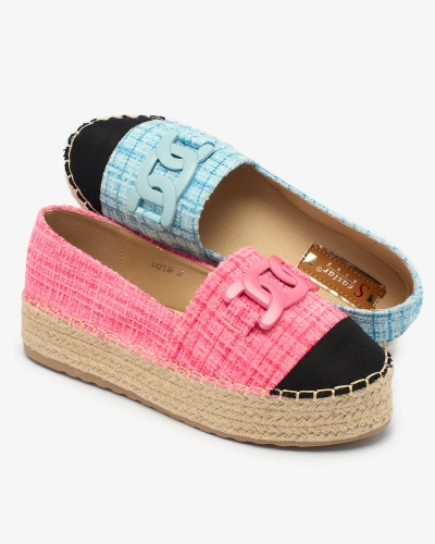 Royalfashion Dámske kockované espadrilky v ružovej farbe Dempik