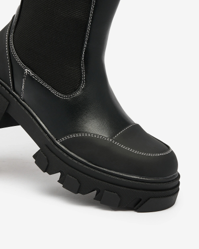 Royalfashion Dámske čižmy do polovice lýtok v čiernej farbe Blyss