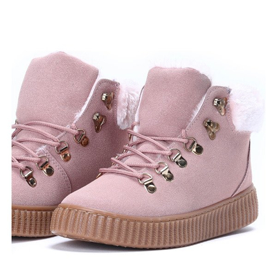 Różowe botki na platformie Dara - Obuwie