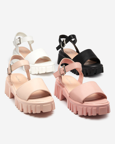 OUTLET Dámske biele sandále na hrubšej podrážke Nerile - Obuv