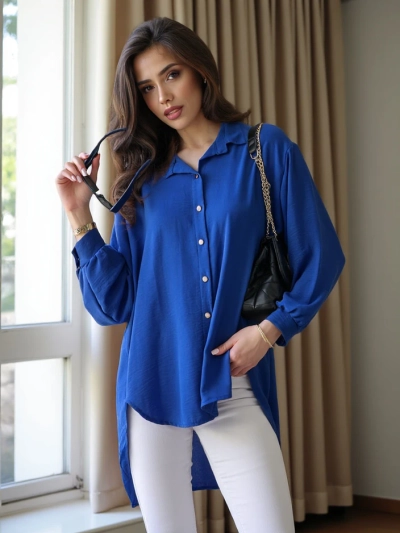 Royalfashion Dlhá oversized košeľa pre ženy