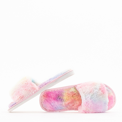 Farebné dámske kožušinové papuče Tisa - Obuv