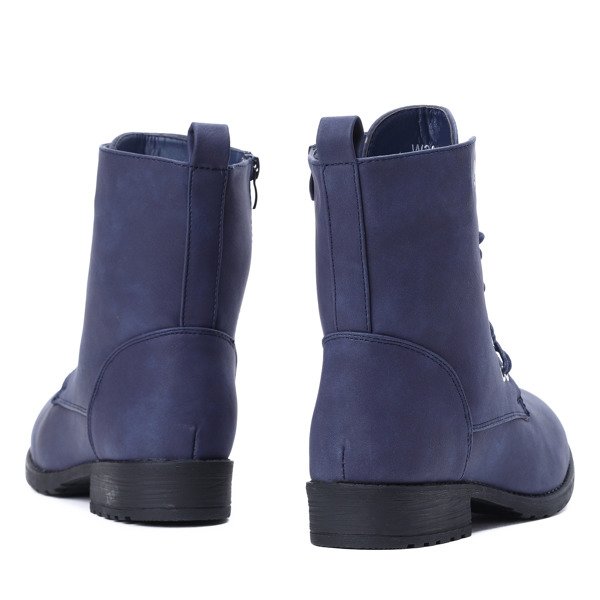 Granatowe, sznurowane workery Lilo- Obuwie