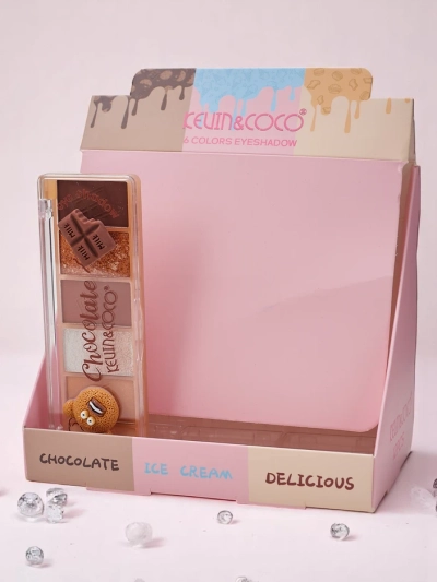 Kevin&Coco Paleta 6 očných tieňov s trblietkami Chocolate
