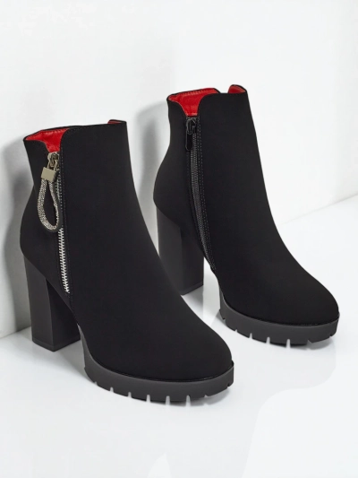 Ženski gležnarji iz eko usnja s peto Marellin