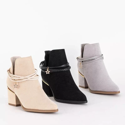 OUTLET Béžové čižmy pre ženy na Sheea stĺpiku - Obuv