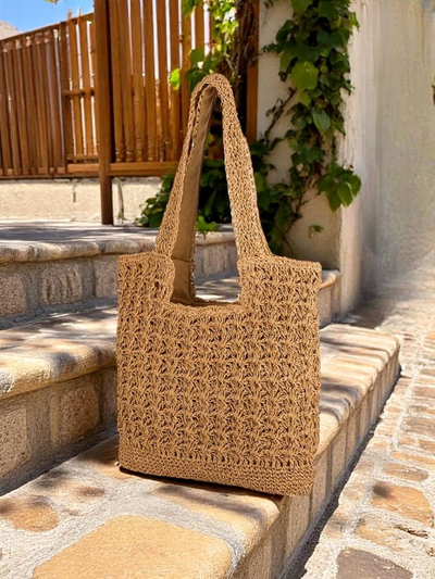 Royalfashion Veľká dámska slamená kabelka Sunny Straw