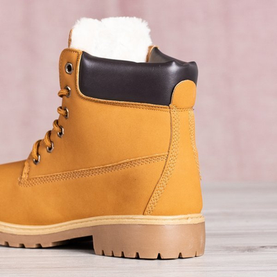 Hnedé turistické topánky s izoláciou Polar Bear - Obuv