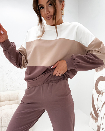 Royalfashion Bombažen Ženski komplet trenirke s črtami ChillFlex
