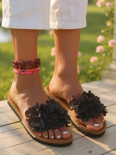 Royalfashion Ženski natikači s cvetlicami Flora Soft