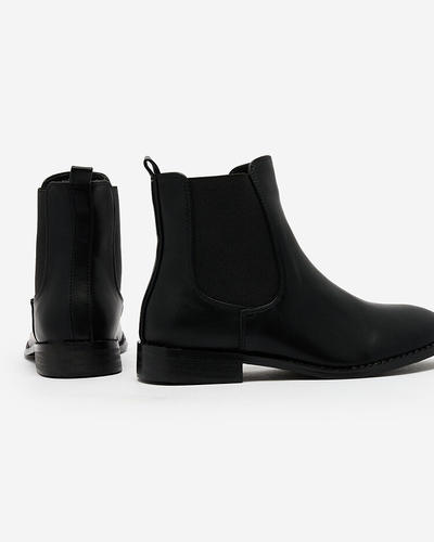 Royalfashion Čierne dámske čižmy a'la sztyblety s ozdobami Ederte