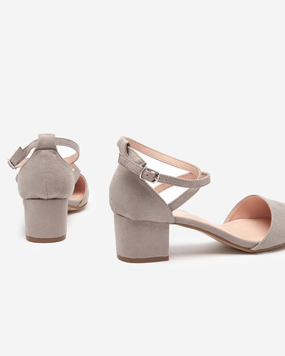 Dámske sivé sandále na stĺpiku Crisco - Obuv