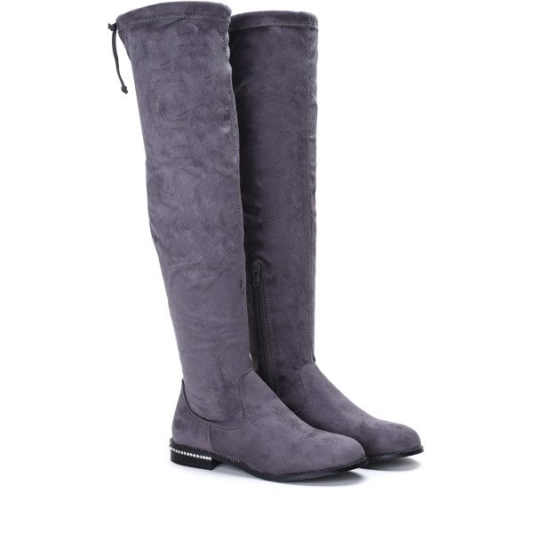 Szare kozaki Best Of Me - Obuwie