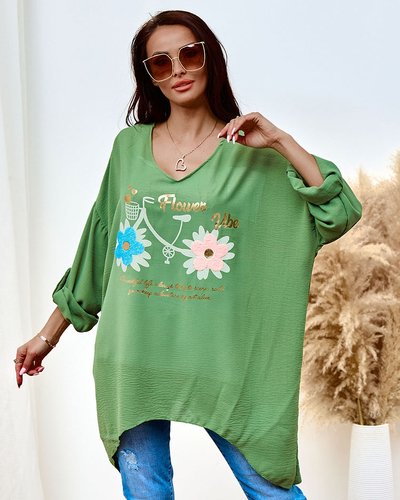 Royalfashion Dlhšia dámska blúzka s potlačou