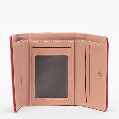 Červená malá dámska peňaženka s kvetmi - Doplnky