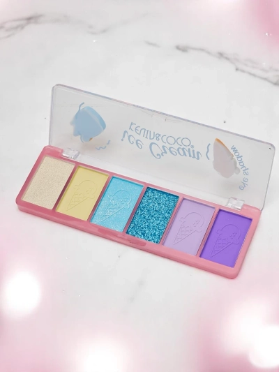 Kevin&Coco Paleta 6 očných tieňov s trblietkami Ľadová pochúťka