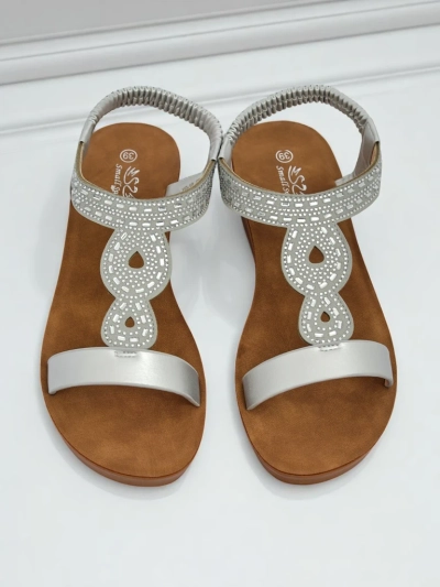 Royalfashion Ženski sandali s polno peto in cirkoni Agaya