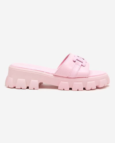 OUTLET Fialové dámske papuče na hrubšej podrážke Inza-Shoes