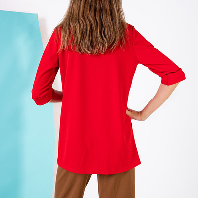 Dámsky koralový plášť bez zapínania - Oblečenie