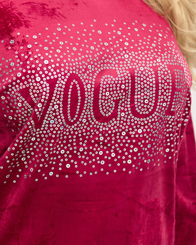 Dámska tepláková súprava s gaštanovými kubickými zirkónmi - Oblečenie