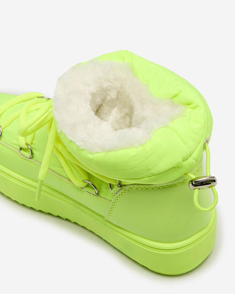 Royalfashion Detské slip-on topánky a'la snow boots v neónovo žltej farbe Asifa