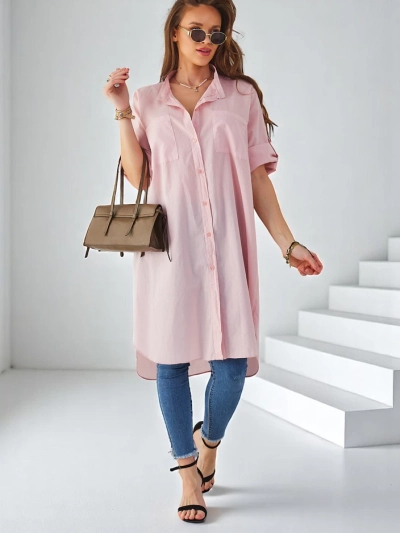 Royalfashion Bavlnená dlhá dámska oversized košeľa
